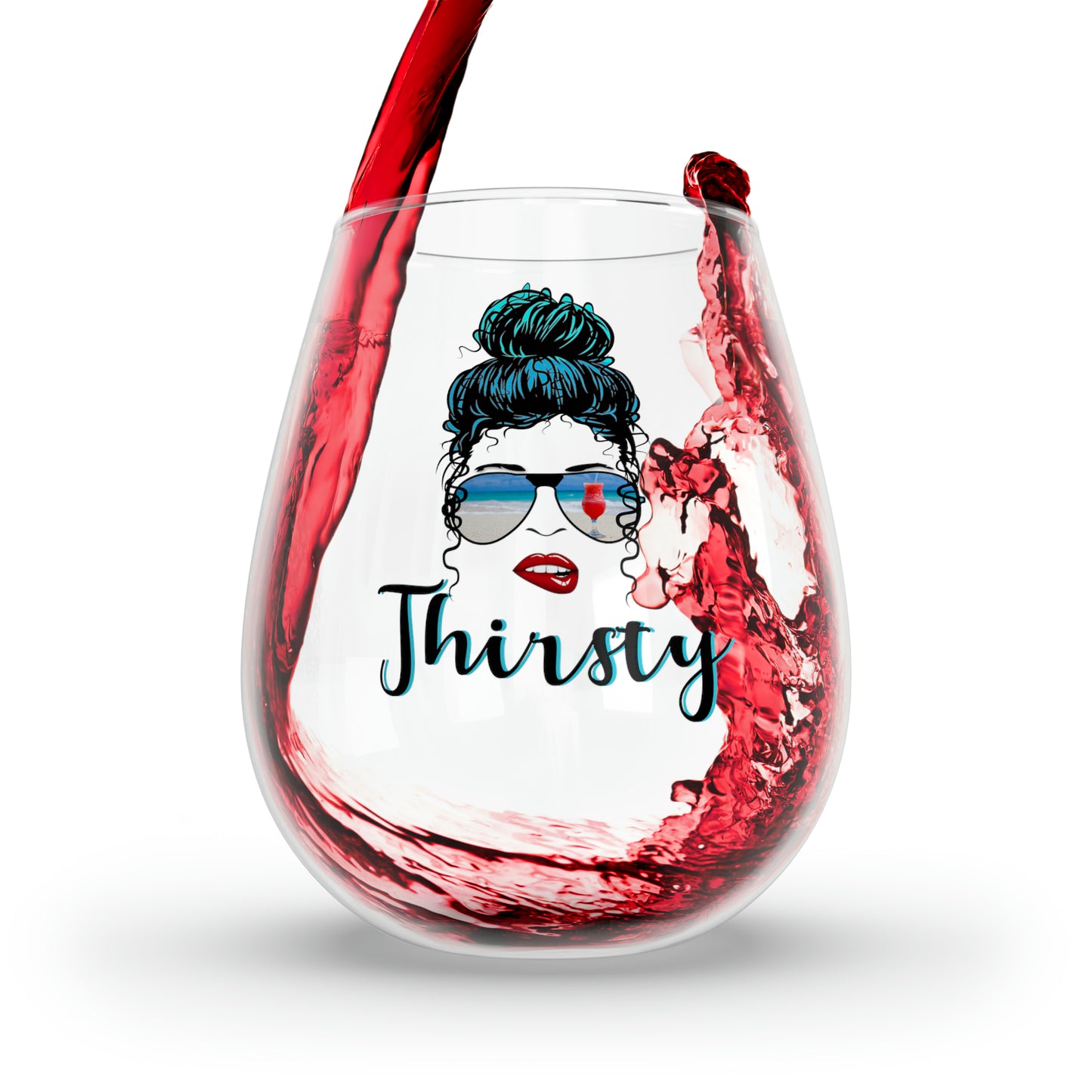 Thirsty Girl sunglasses Verre de vin, 11.75oz