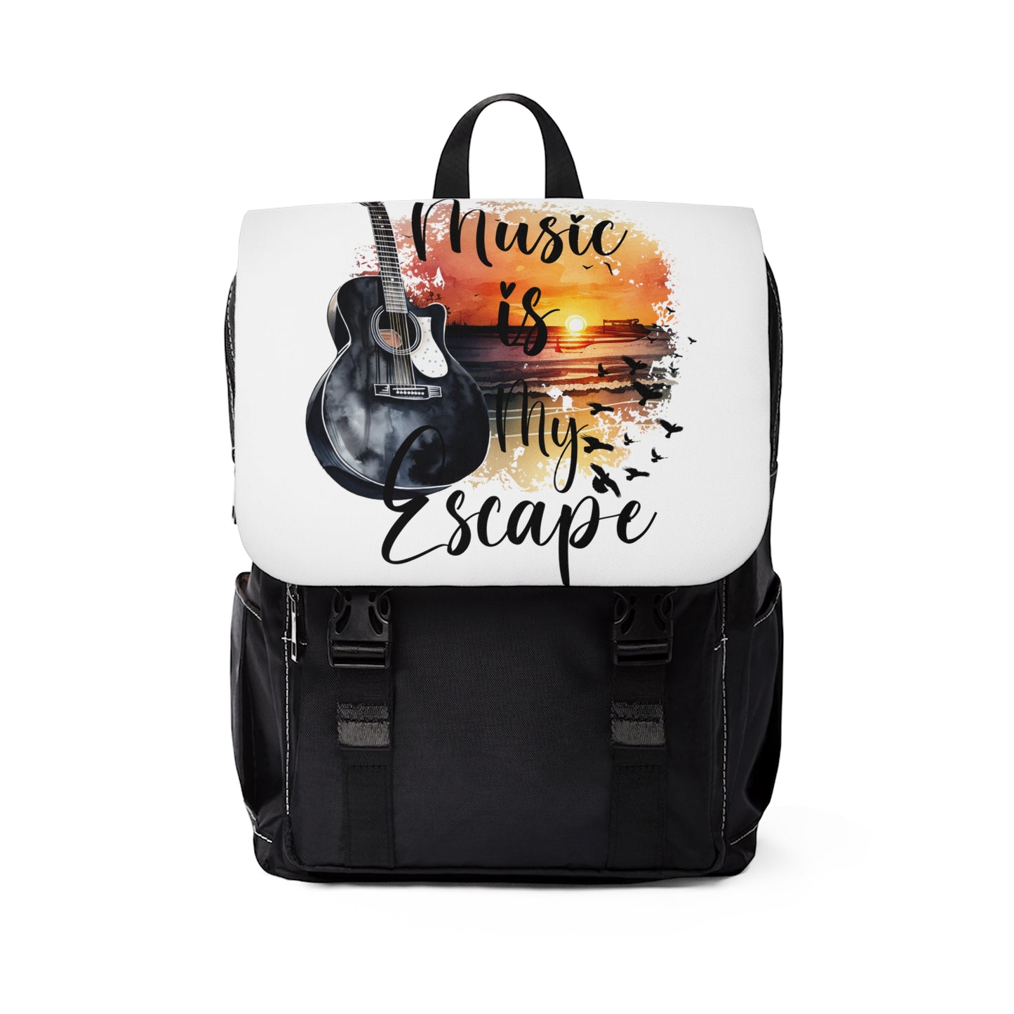 Music is my Escape Unisex Casual Shoulder Backpack