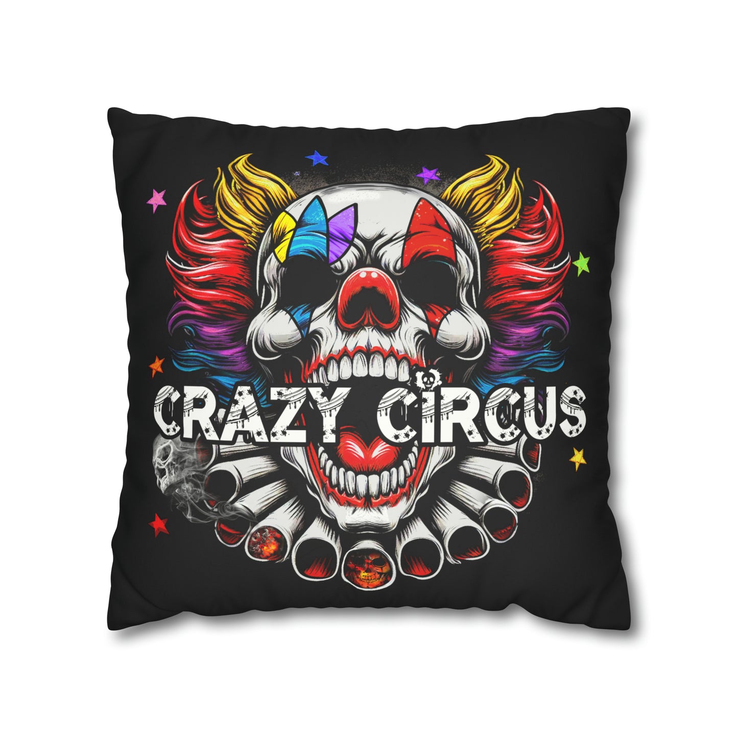 Housse de coussin en faux suède "Crazy Clown"
