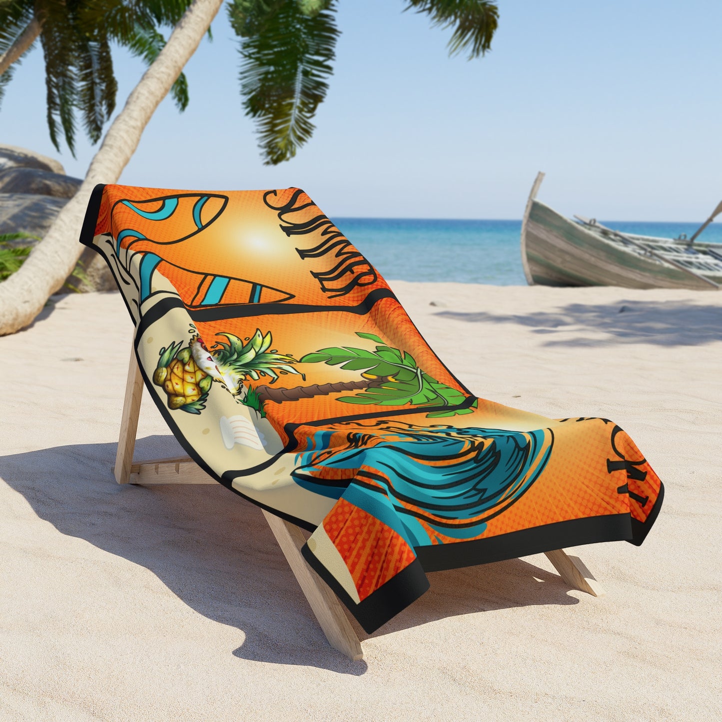Baby Ananas in vacation Serviette de plage