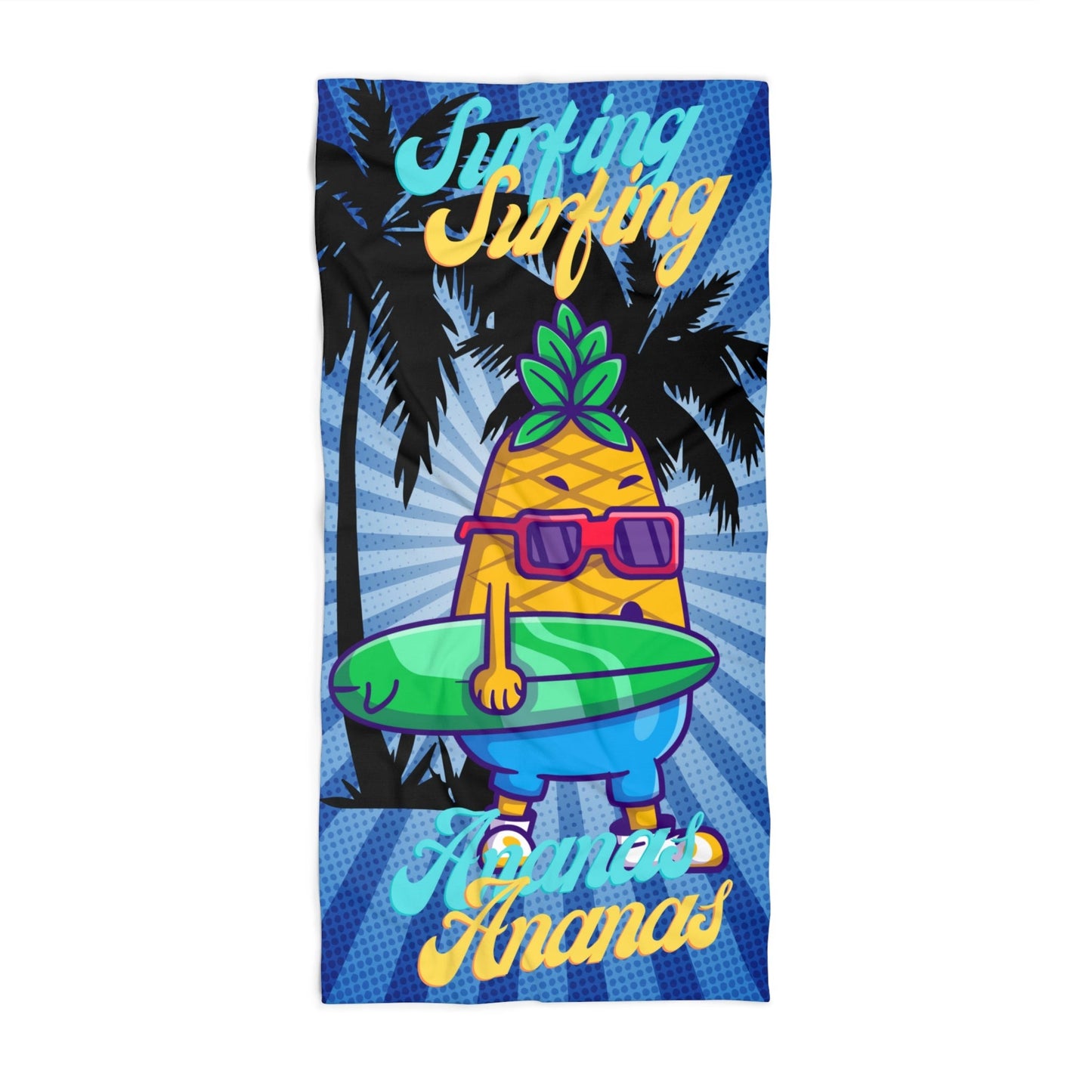 Surfing Ananas Serviette de plage