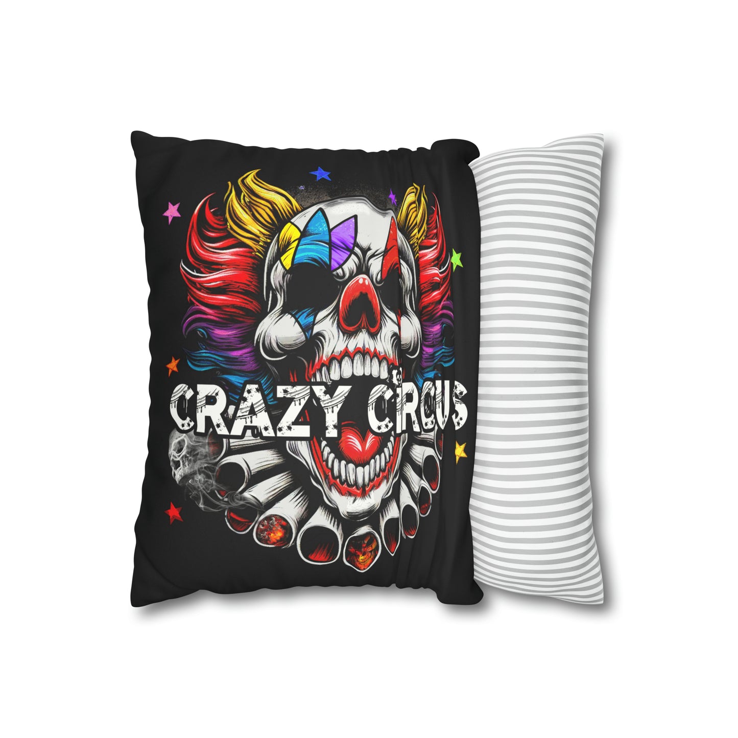Housse de coussin en faux suède "Crazy Clown"