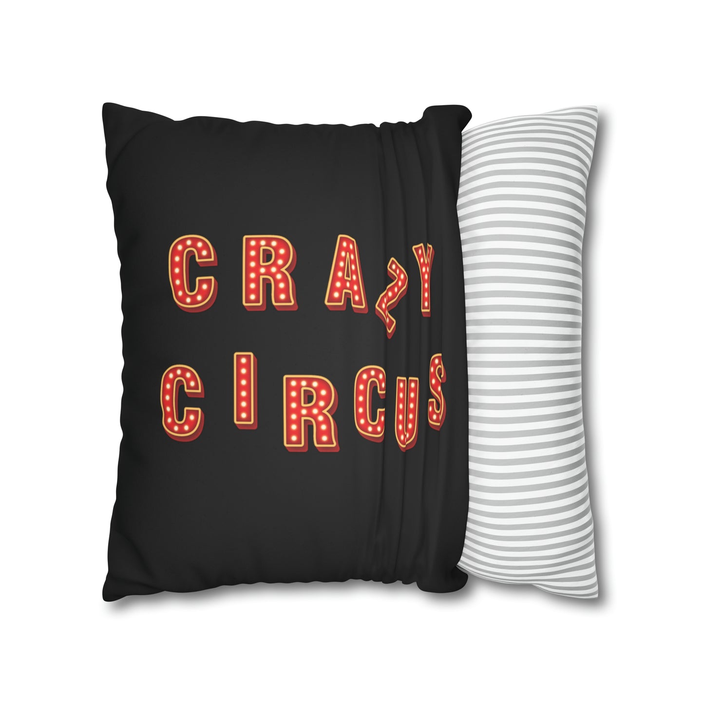Housse de coussin en faux suède noir "The Crazy Clown Clan"