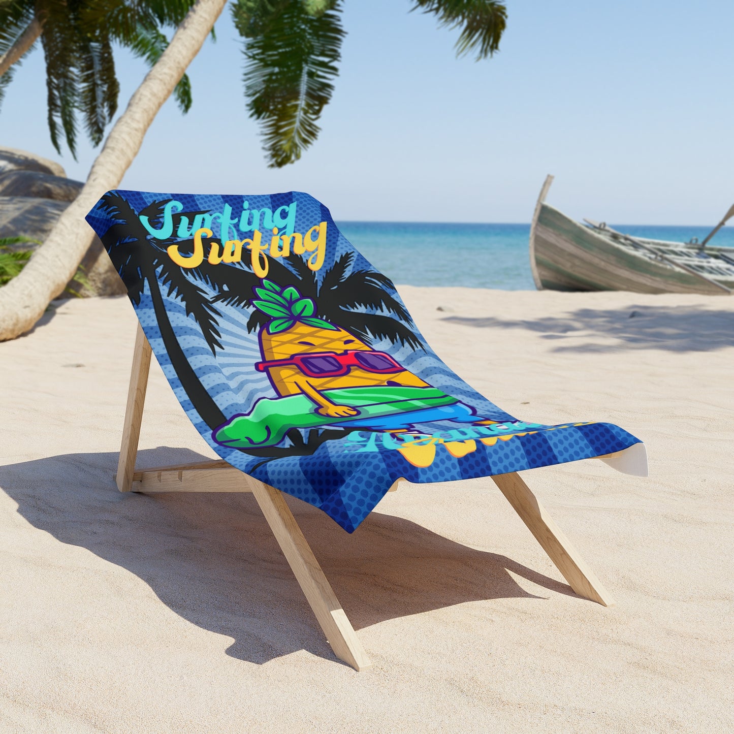 Surfing Ananas Serviette de plage