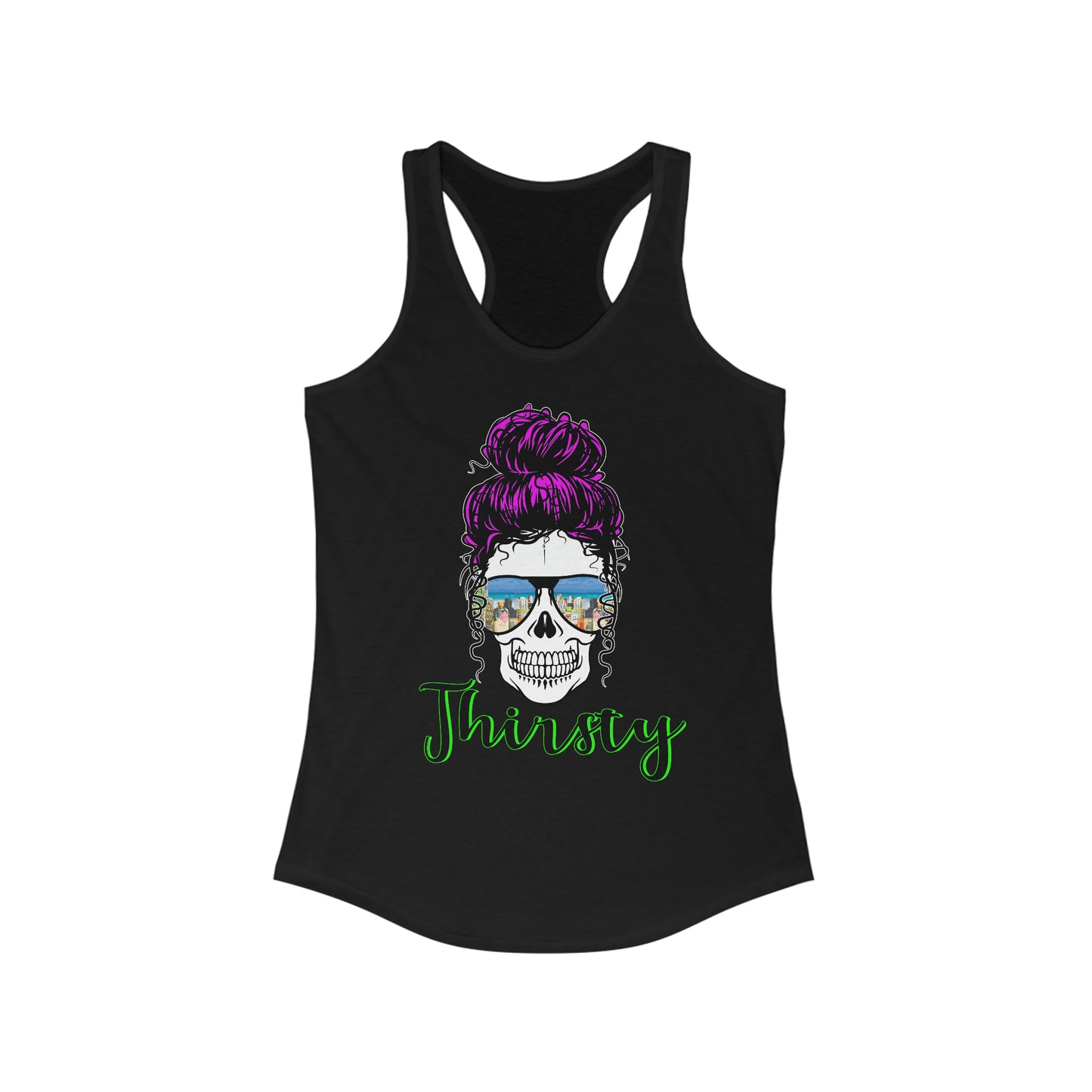 Thirsty party black Racerback Tank