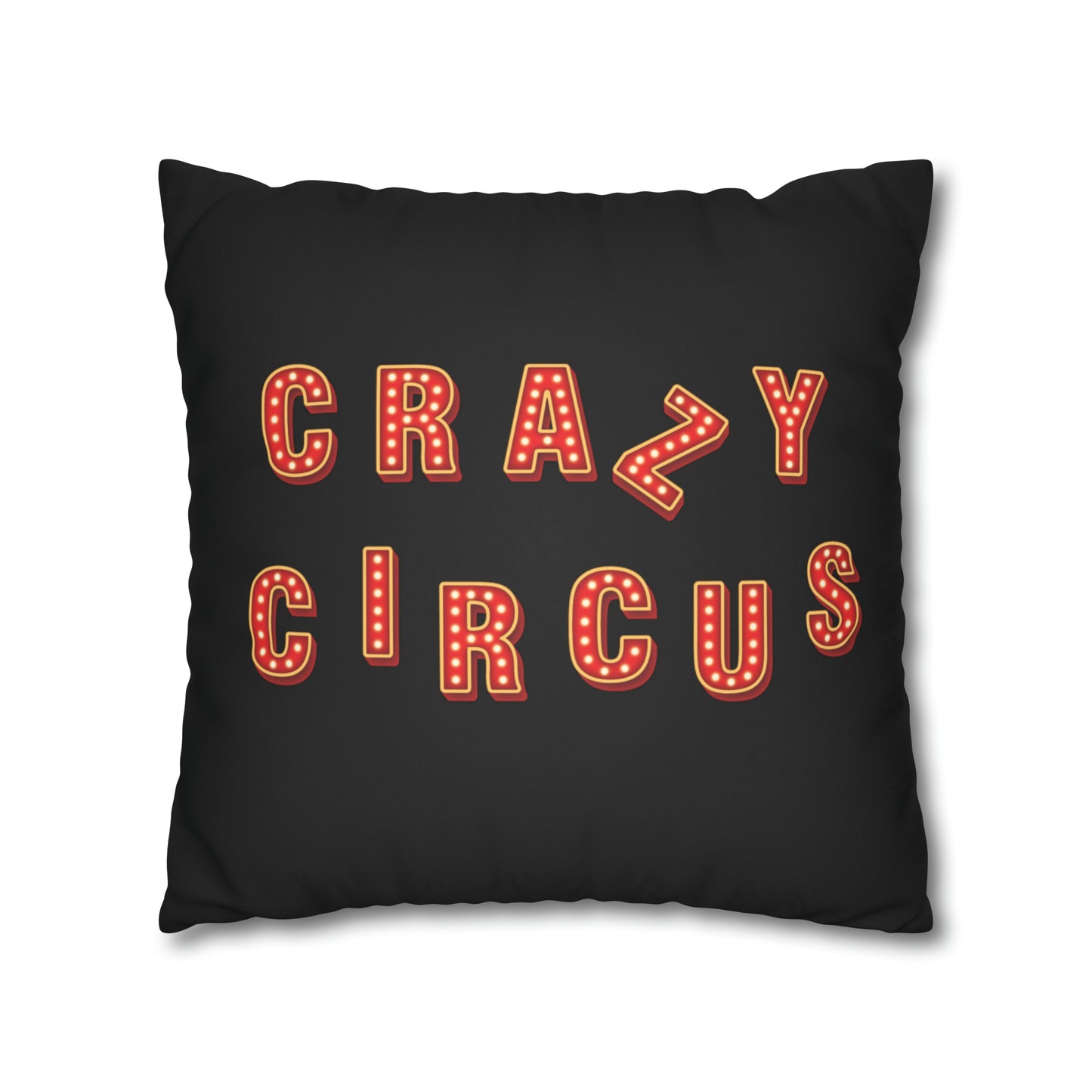 Housse de coussin en faux suède noir "The Crazy Clown Clan"