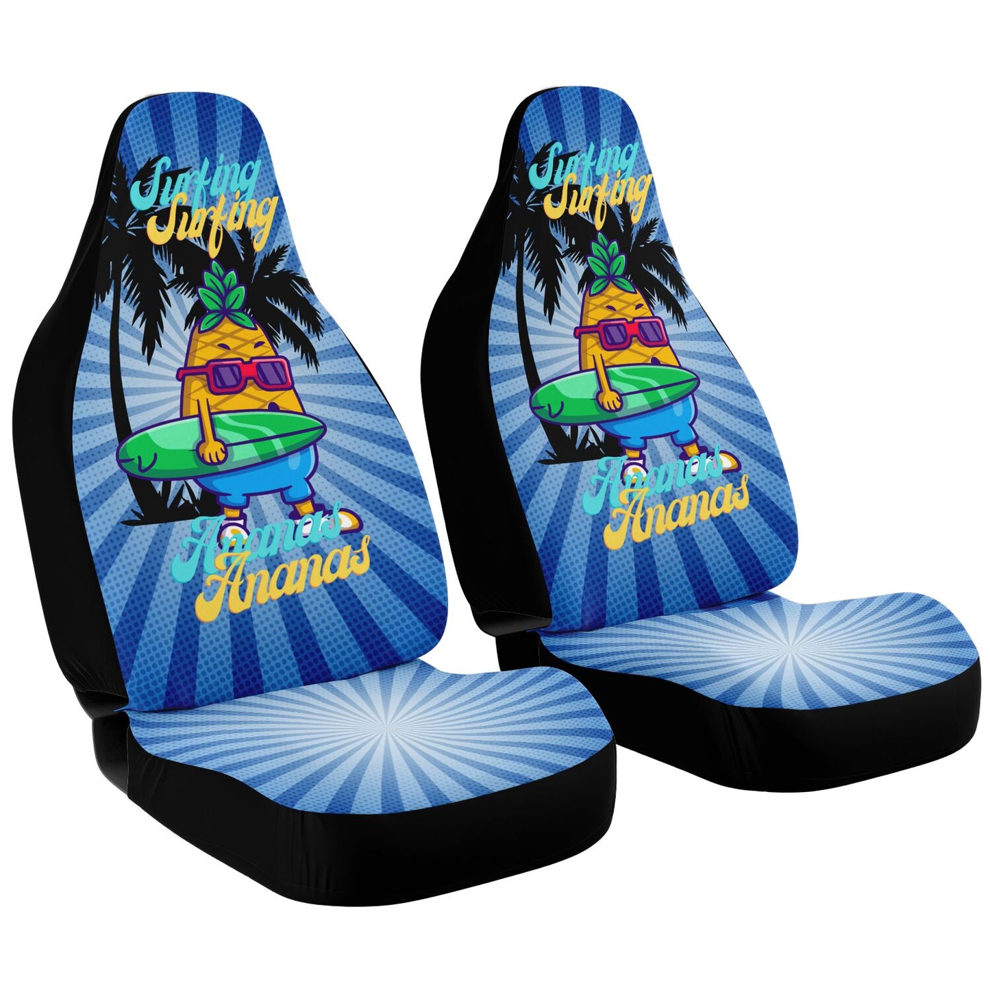 Surfing Ananas Car Seat Cover