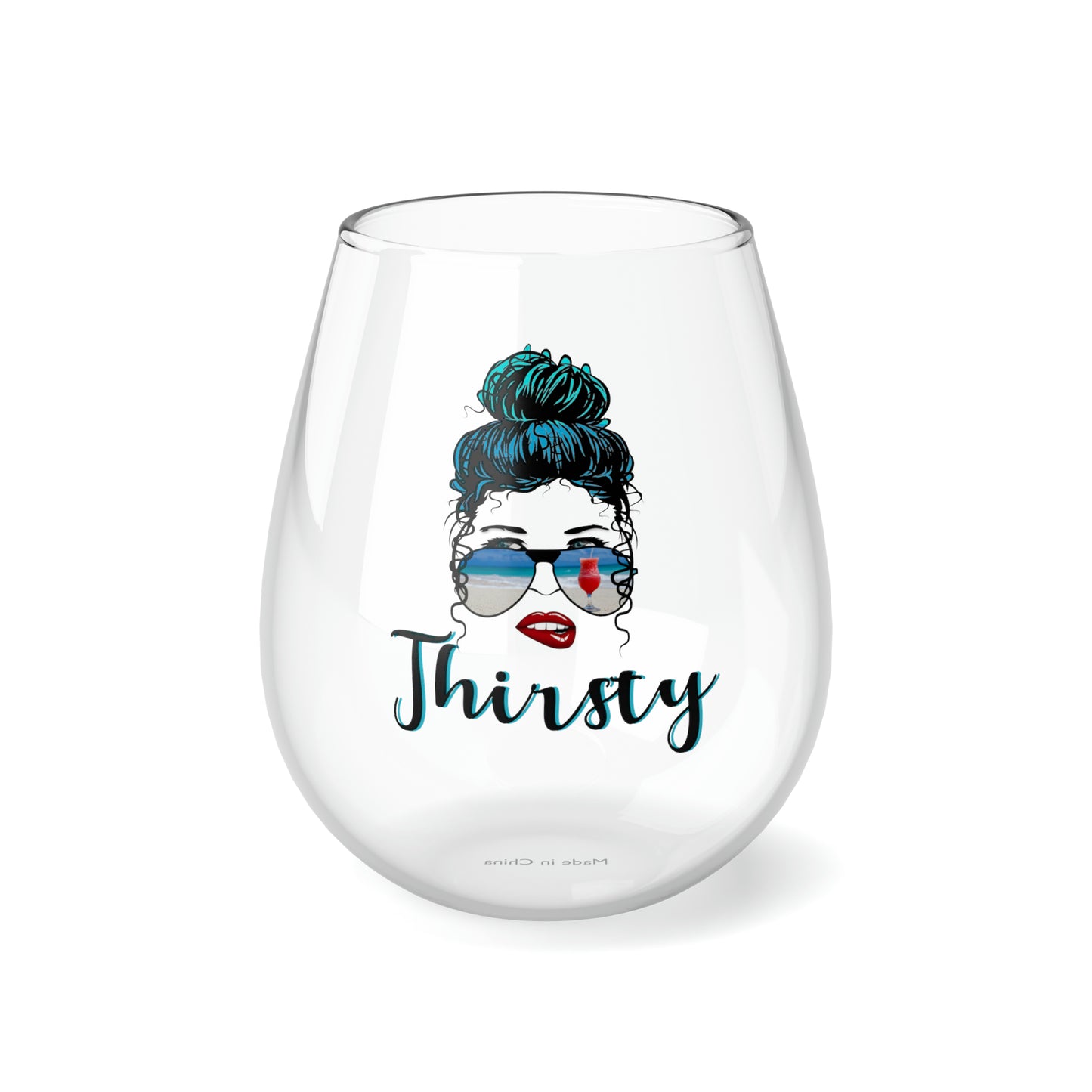 Thirsty girl Verre de vin, 11.75oz