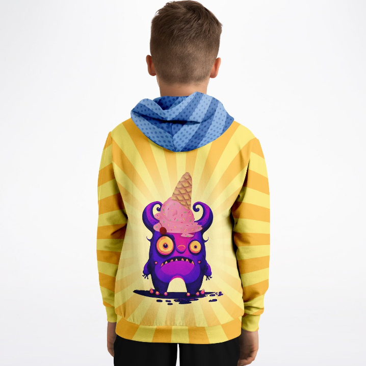 Clumsy Monster Children's Hoodie (AOP)