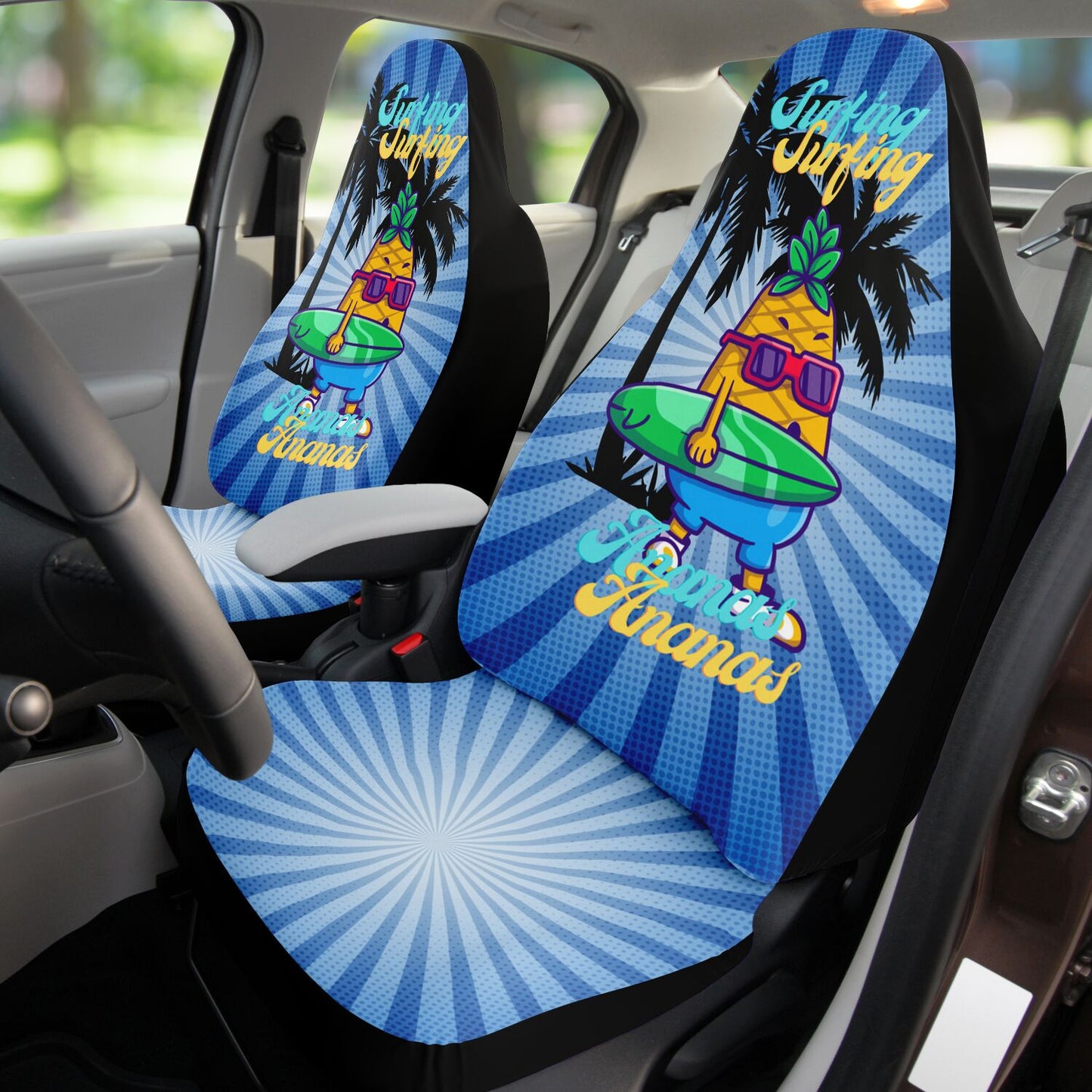 Surfing Ananas Car Seat Cover