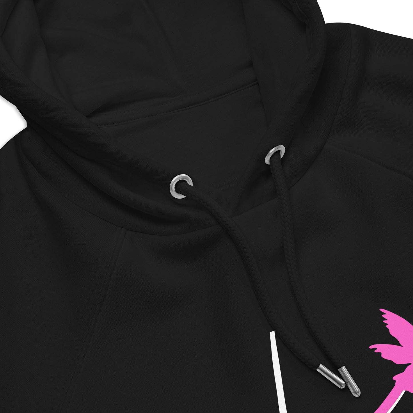 Faith pink flying bird sweat à capuche écologoque raglan noir