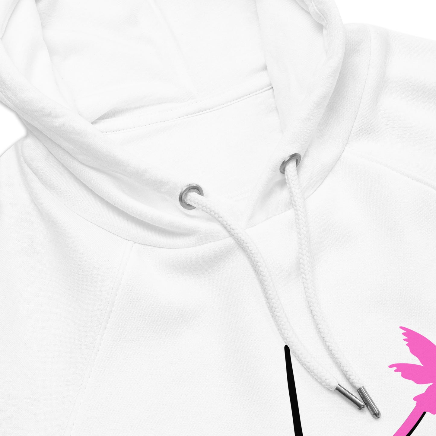 Faith pink flying bird Sweat à capuche écologique Raglan blanc