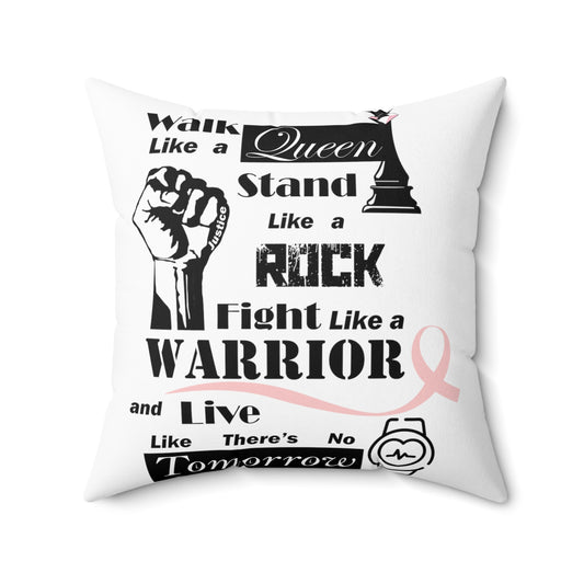 Walk, Stand, Fight and Live coussin en Faux Suede