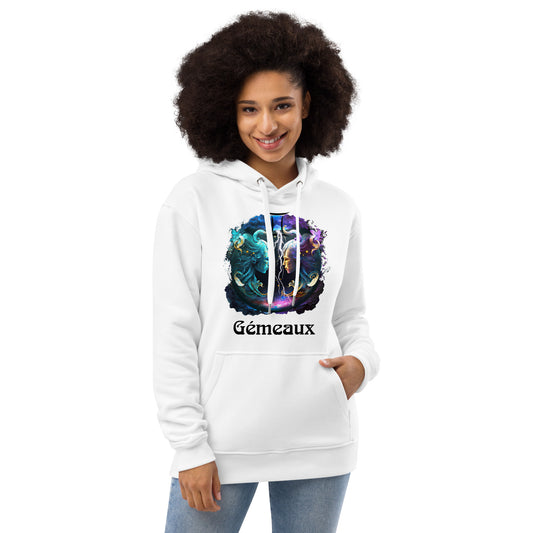 Zodiaque Gémeaux Hoodie premium écologique